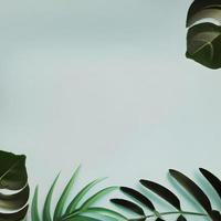 frame with leaves. Generative AI. photo