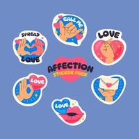 Handdrawn Affection Sticker Pack vector
