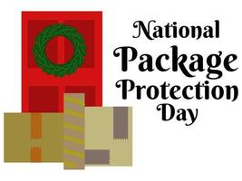 National Package Protection Day, idea for horizontal poster, banner, flyer or menu design vector