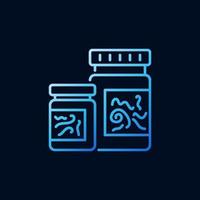 Anthelmintics and Drugs for Treating Worms vector concept blue line icon