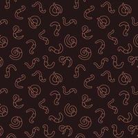 Abstract vector concept seamless pattern with Worms outline signs