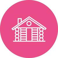 Wooden House Vector Icon