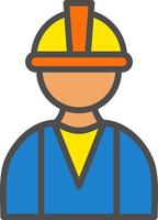 icono de vector de trabajador de construcción