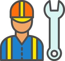 icono de vector de trabajador de construcción