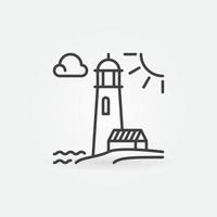 Lighthouse on the Coast vector concept line icon or symbol