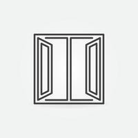 Vector Open Window concept simple thin line icon