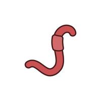 Rain-worm or Earthworm vector concept colored icon or sign