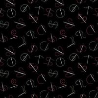 Sewing Needle simple vector seamless pattern. Handicraft background