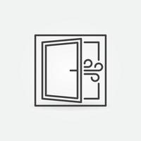 Opened Window vector Room Airing concept linear icon