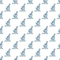 Microscope vector outline Seamless Pattern - Chemistry concept background