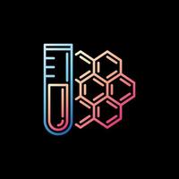 Sample Tube with Molecule concept outline colorful icon or vector symbol