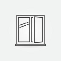 Opened Window with Sill vector concept line icon or sign