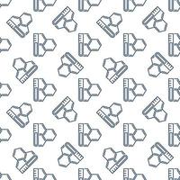 Test Tubes and Molecules vector Chemistry linear Seamless Pattern