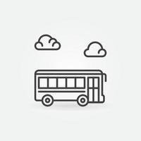 School Bus vector concept simple line icon. Side View