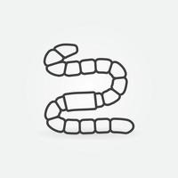 Worm vector thin line concept icon - Roundworm outline sign