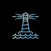 Lighthouse in the Sea vector concept blue modern line icon