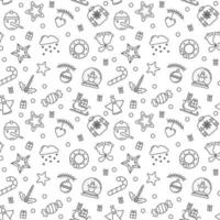 Christmas and New Year concept vector minimal linear Seamless Pattern