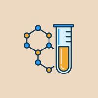 tubo de ensayo y fórmula química vector icono de color de química