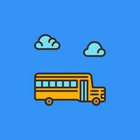 Clouds and School Bus vector concept colored icon