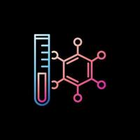 tubo de ensayo de laboratorio con fórmula química esquema icono colorido vector