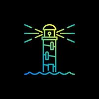Lighthouse vector concept minimal colorful outline icon