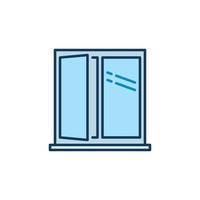 Opened Window with Sill vector concept colored icon or sign