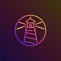 Lighthouse vector concept colorful round outline icon