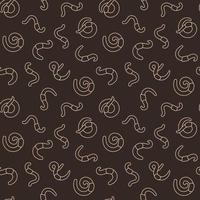 Earthworms vector concept seamless pattern in outline style