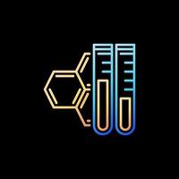 Two Test Tubes and Chemical Compound vector Biomedicine colorful line icon