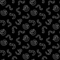 Abstract vector dark simple seamless pattern with Worms