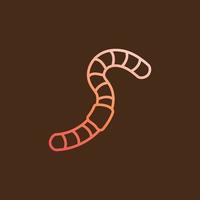 Worm vector concept colorful line icon. Earthworm sign in linear style