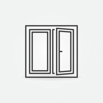 Square Window vector thin line concept simple icon