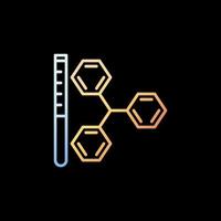 tubo de ensayo con molécula vector fórmula química colorido icono de línea