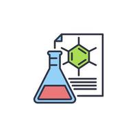 Documents with Chemical Flask vector Chemistry concept colored icon