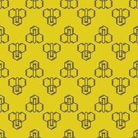 Chemical Compound with Test Tube vector Science yellow Seamless Pattern