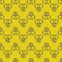 Chemical Compound with Test Tube vector Science yellow Seamless Pattern