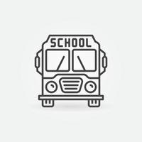 School Bus vector concept outline icon. Front View