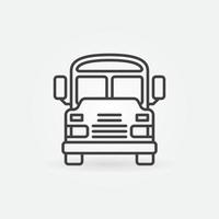 icono de línea de autobús escolar. símbolo de contorno de vector de autobús escolar