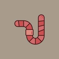 Worm vector concept simple red icon or symbol