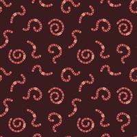 Vector Worms concept colorful seamless pattern with Earthworms