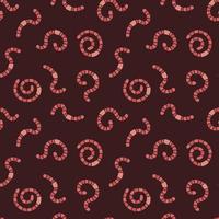 Vector Worms concept colorful seamless pattern with Earthworms