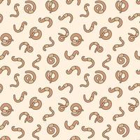 Brown Earthworms vector concept modern seamless pattern