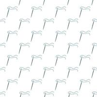 Needle with Thread vector pattern. Sewing seamless background