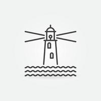 Lighthouse in the Middle of the Ocean linear vector icon