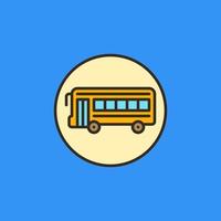 Yellow School Bus inside Circle vector concept colored icon