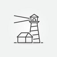 Lighthouse with Small House vector outline concept icon