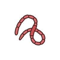 Earth Worm vector concept red icon or symbol