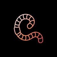 Worm vector Earthworm concept linear colorful icon or logo element