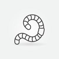 Worm vector Earthworm concept outline icon or symbol