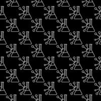 molécula y química matraz línea delgada ciencia concepto patrón sin costuras vector